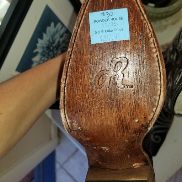 NWT grey leather cowgirl boots - Picture 2 of 6